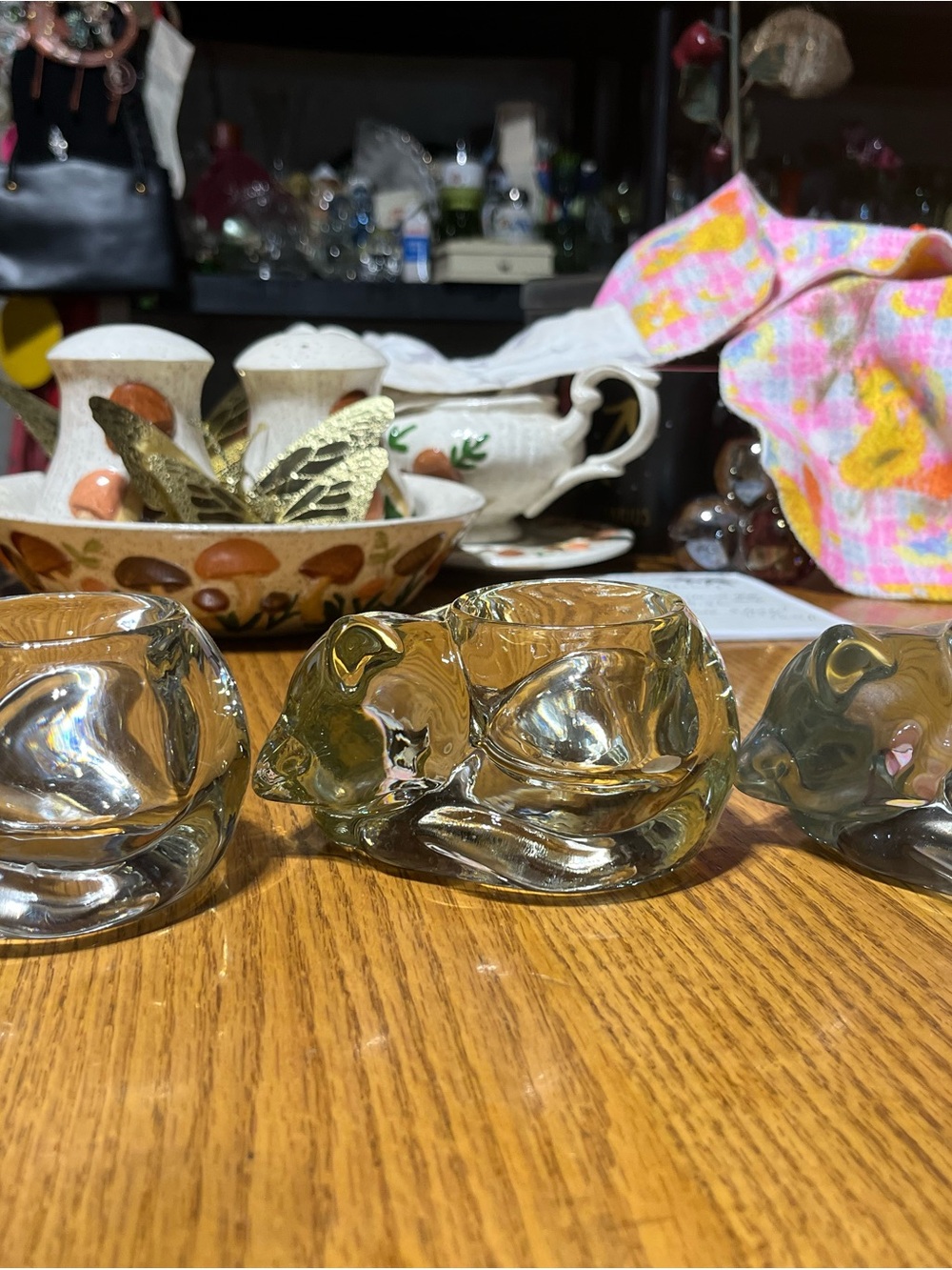 Vintage Smoke Glass Votive Holders - Set of 3